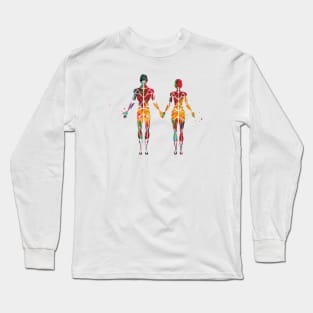 Female and male muscular System Long Sleeve T-Shirt